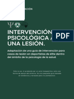 Intervención Psicológica Ante Una Lesión. Guía de Actuación.