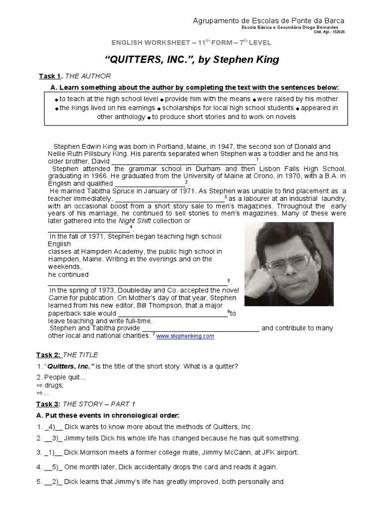 "QUITTERS, INC.", by Stephen King PDF