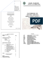 Handbook On Return Service Obligation Policy