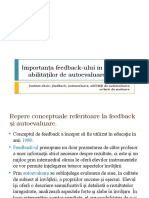 Importanţa Feedback-Ului În Formarea Abilităţilor de Autoevaluare La