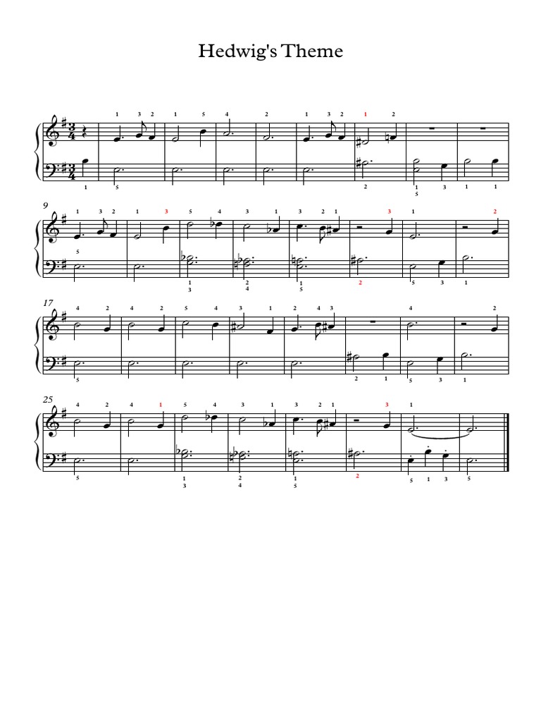 Hedwig s Theme For Piano (Easy) PDF