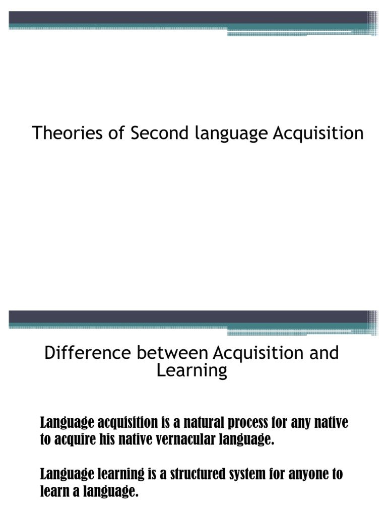Theories of Second Language Acquisition PDF Second Language Second Language Acquisition