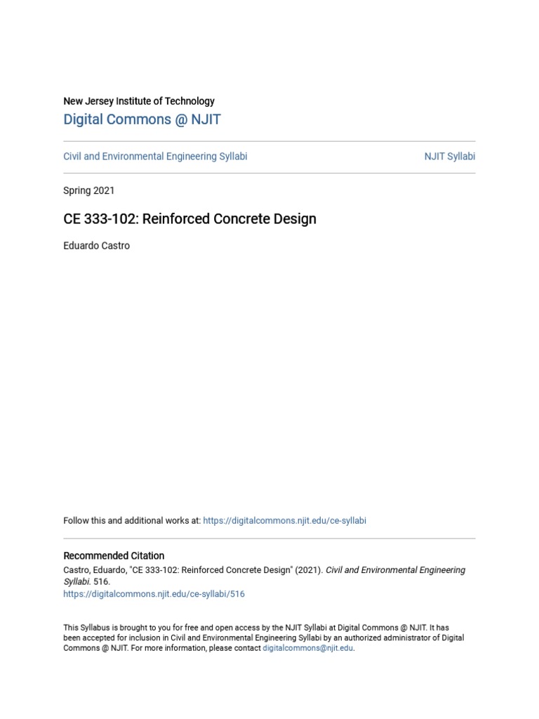CE 333-102 - Reinforced Concrete Design | PDF | Reinforced Concrete ...