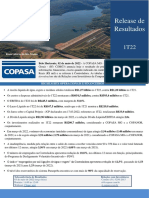 Release de Resultados: Belo Horizonte, 02 de Maio de 2022 - A COPASA MG - Companhia de Saneamento de Minas