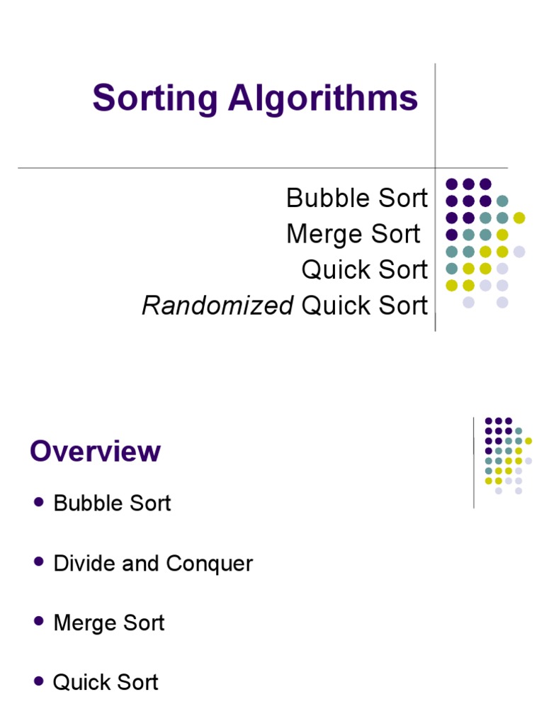 Sorting Algorithms: Randomized Quick Sort | PDF | Computer Programming ...