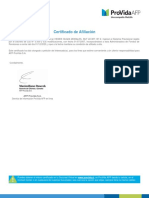 Certificado de Afiliación