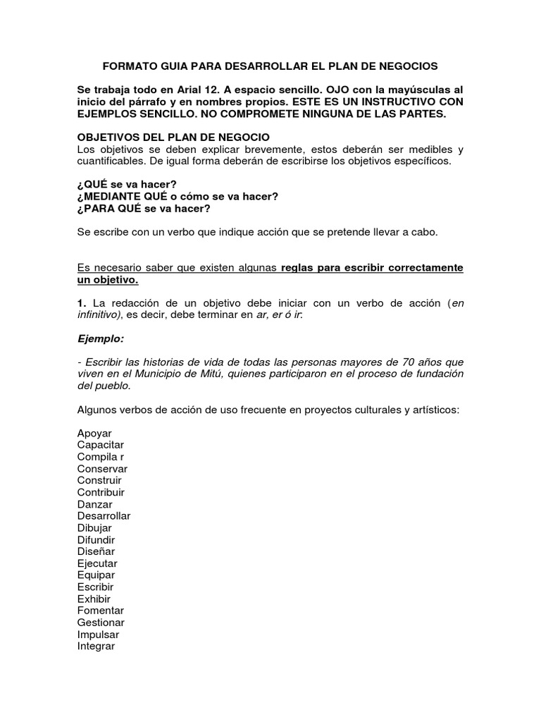 Guía para Desarrollar un Plan de Negocios | PDF | Producto (Negocio ...
