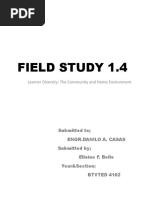 Field Study 1.4: Learner Diversity: The Community and Home Environment