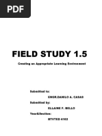 Field Study 1.5: Creating An Appropriate Learning Environment