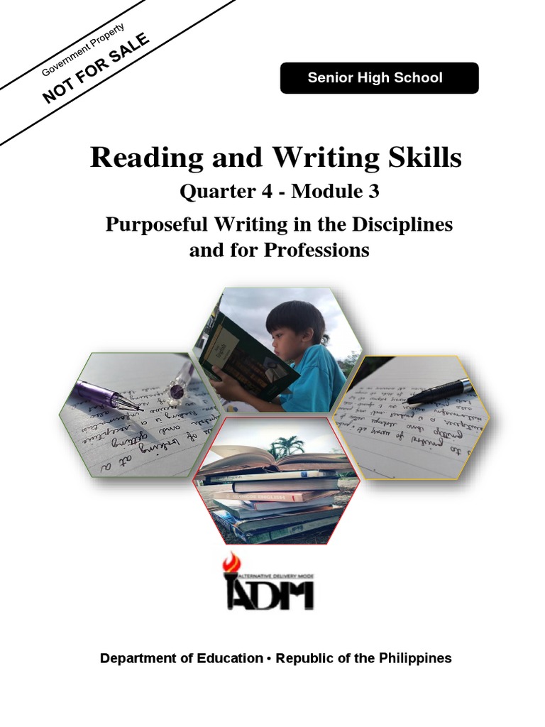 Reading and Writing Quarter 4 Purposeful Writing in The Disciplines and