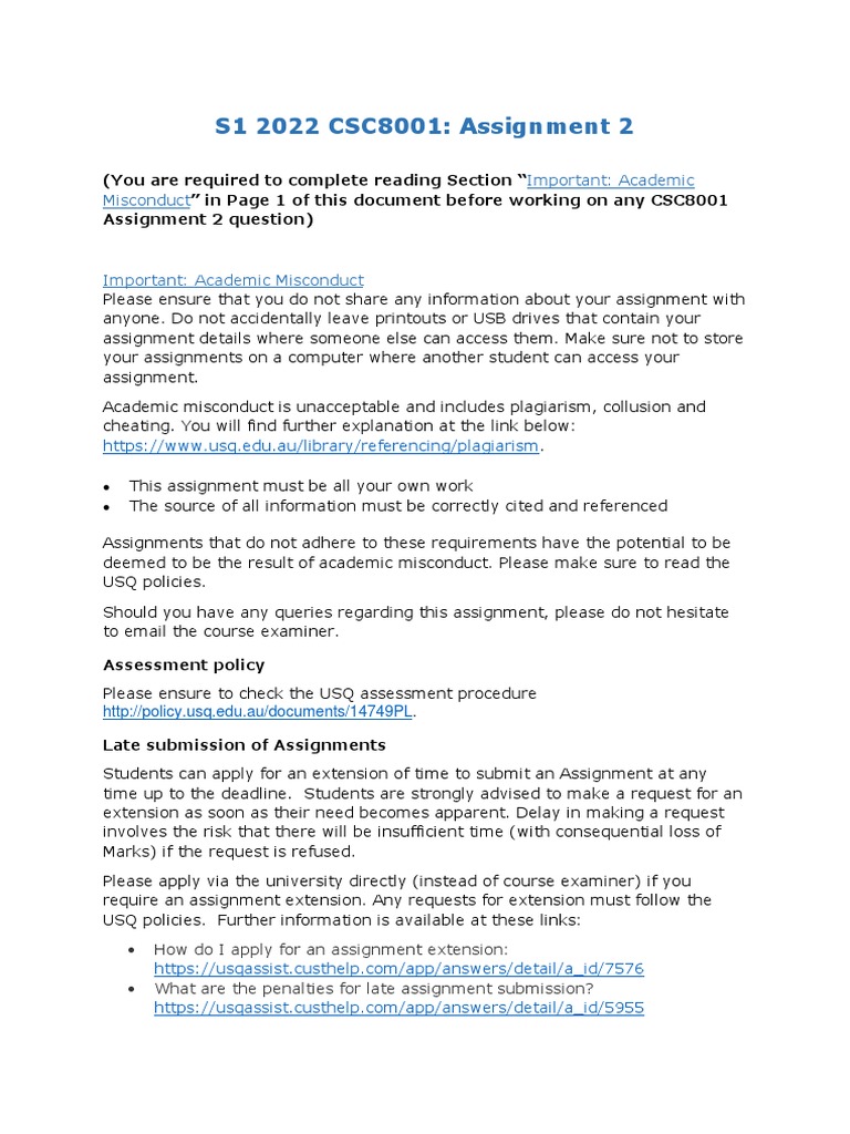 CSC8001 Assignment 2 Guidelines | PDF