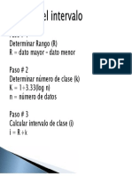 Calculo de Intervalo en Distribuciones de Frecuencias