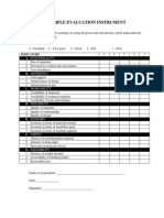 Sample Evaluation Instrument