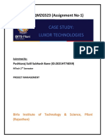 Case Study: Luxor Technologies: QMS - QMZG523 (Assignment No-1)