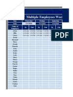 Multiple Employees Weekly Timesheet Excel Template