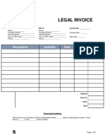 Legal Invoice: Description Quantity Rate Fees ($) Total ($)