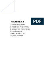 Chapter-1: Introduction Need of The Study Scope of The Study Objectives Methodology Limitations