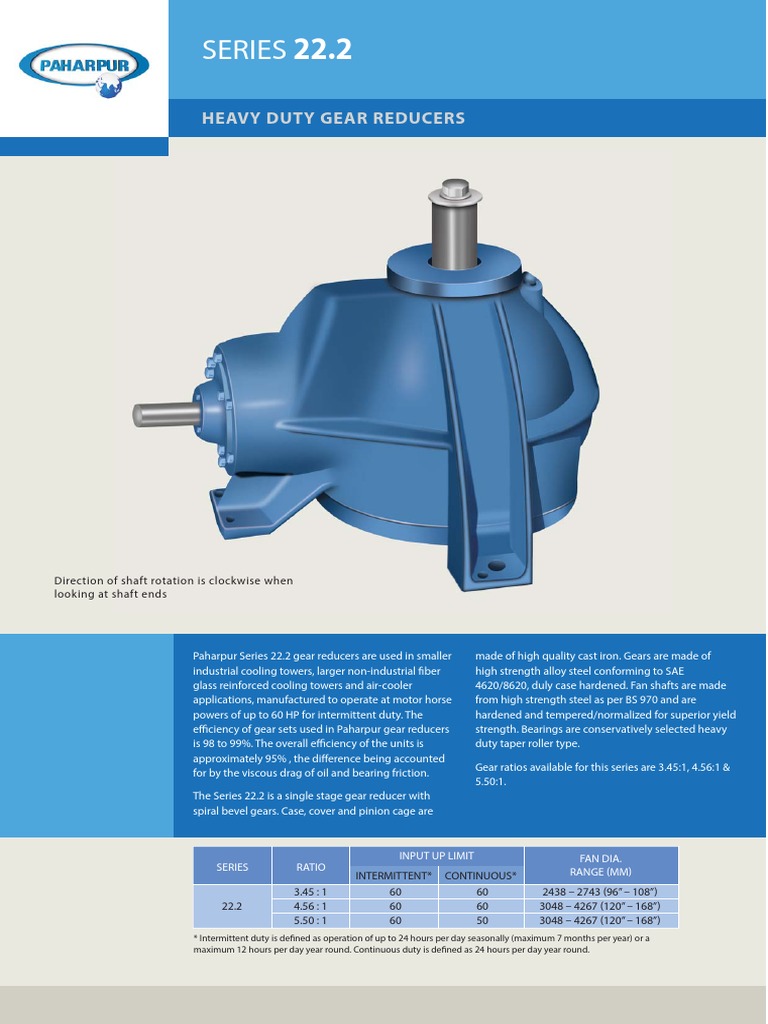 SERIES 22.2: Heavy Duty Gear Reducers | PDF | Gear | Building Engineering
