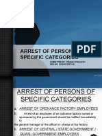 Arrest of Persons of Specific Categories