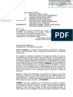 RESOLUCIÓN NÚMERO OCHO 14 SET 2021. REQUERIR Y/o Dejar A Salvo. Exp. N.° 00002-2019-0-0901-JR-CI-02 (Petición de Herencia) - 2 Págs