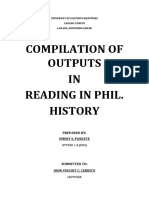 Compilation of Outputs IN Reading in Phil. History: Prepared By: Emery S. Poblete