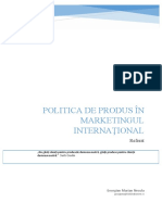 POLITICA DE PRODUS ÎN MARKETINGUL INTERNAŢIONAL