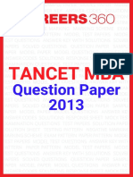 Tancet MBA: Quest I On Paper 2013