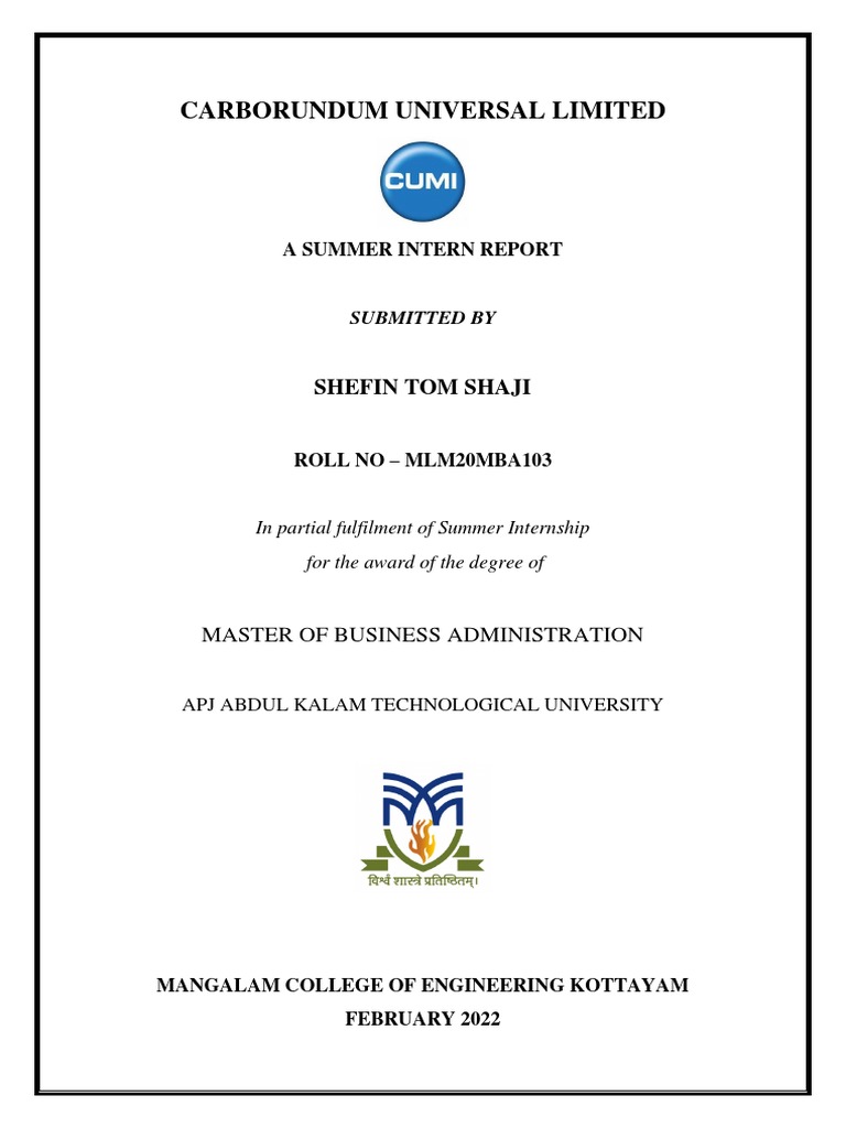 Carborundum Universal Limited PDF