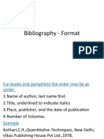 Bibliography - Format