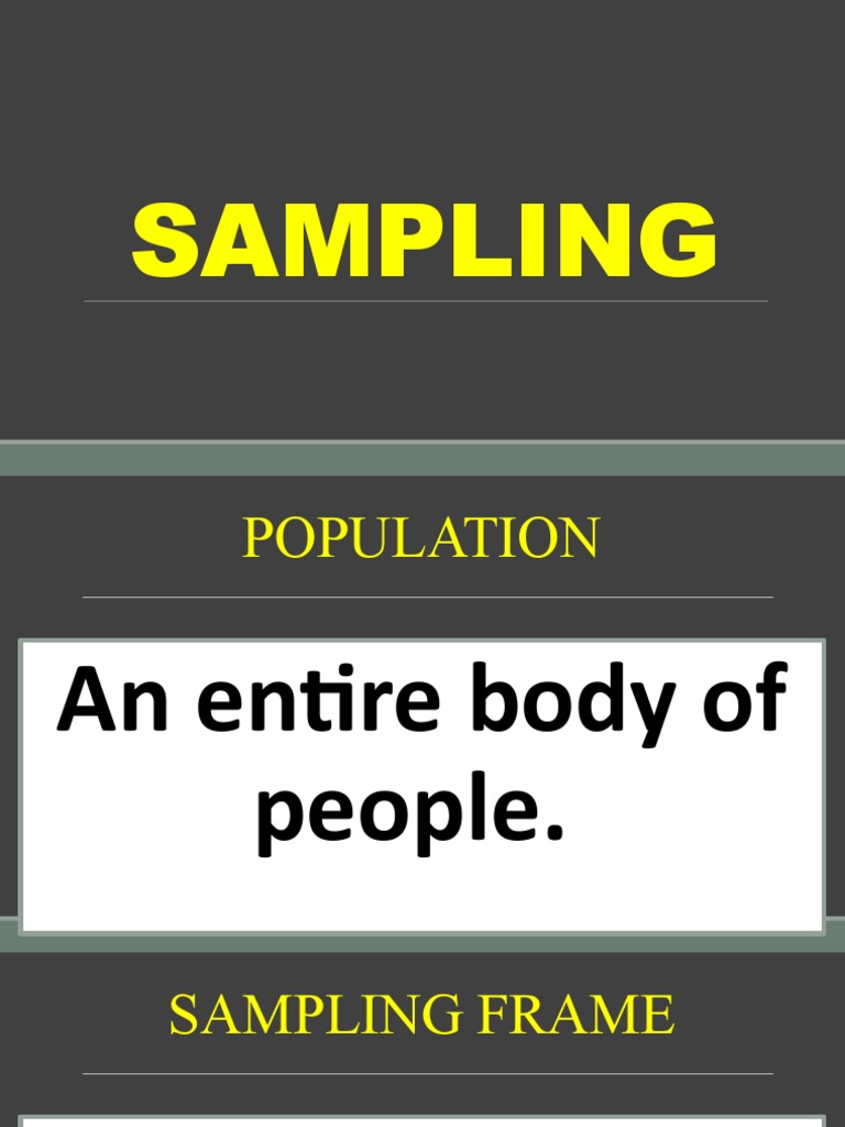 Types of Sampling PDF Sampling (Statistics) Evaluation Methods