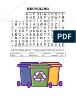5 º Recycling Wordsearch Wordsearches