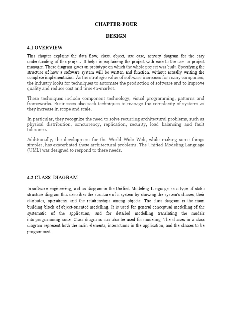 4.1 Overview: Chapter-Four Design | PDF | Use Case | Class (Computer ...