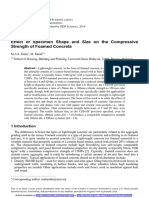 Effect of Specimen Shape and Size On The Compressive Strength of Foamed Concrete