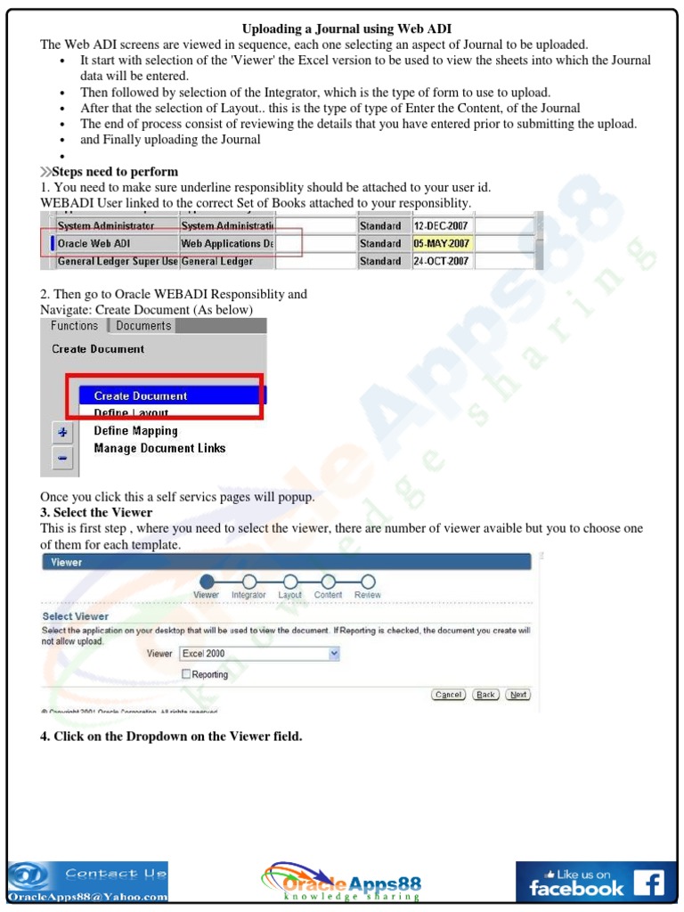 Uploading Journals via Web ADI | PDF | Microsoft Excel | Page Layout