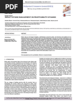 Impact of Risk Management On Profitability of Bank