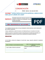 Comunicacion Junio 6to Leemos Textos