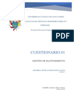 Gestión de Mantenimiento - Cuestionario 01