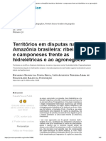 Territórios em Disputas Na Amazônia Brasileira - Ribeirinhos e Camponeses Frente As Hidrelétricas e Ao Agronegócio