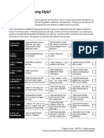 Learning Style Activity - Fillable PDF