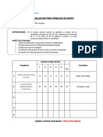 Coevaluación Grupal