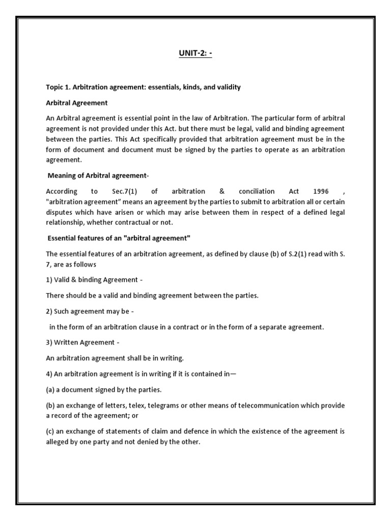 Essentials of Arbitration Agreements | PDF | Arbitration | Arbitral ...