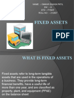 Fixed Assets: Name:-Omkar Gunga Patil Div: - A STD: - Fybaf ROLL NO: - 212637