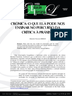 Crônica - o Que Ela Pode Nos Ensinar No Percurso Da Crítica