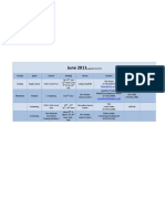 Sports Course Timetable June 2011