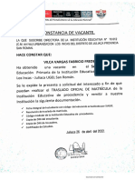 Constancia de Vacante