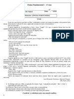 2 chamada-PROVA - LÍNGUA PORTUGUESA - 6º ANO-3 Etapa.2019