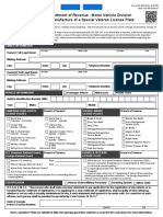 MV-9W Request For Manufacture of A Special Veteran License Plate