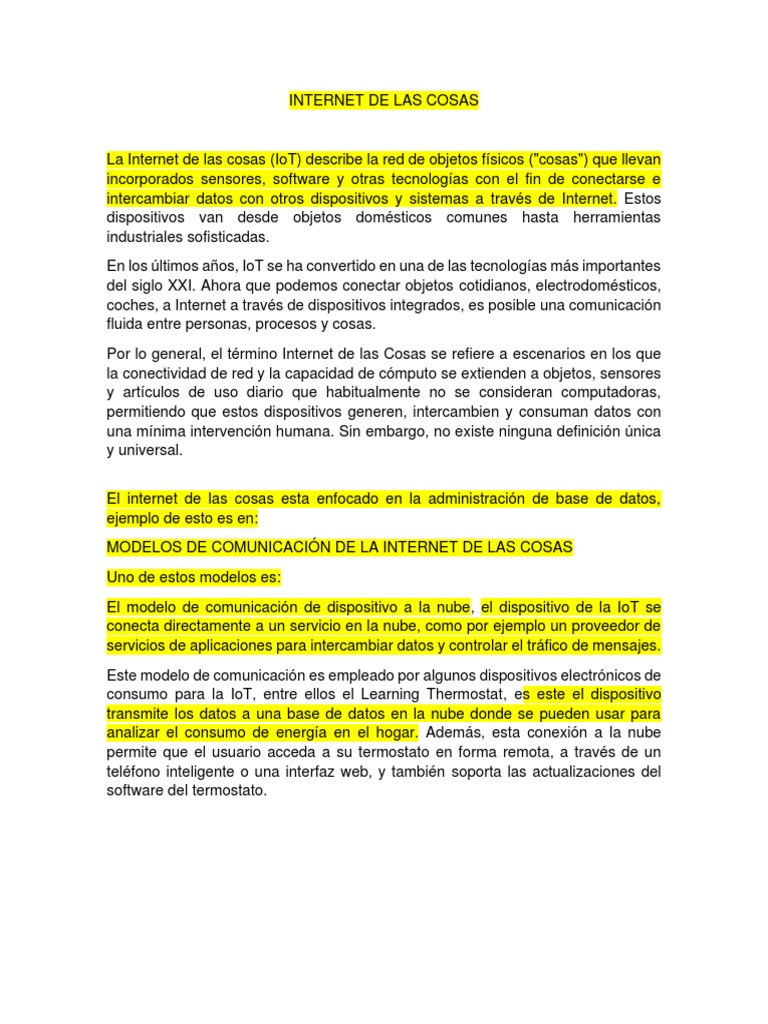 Ejemplos de Internet de las Cosas | PDF | Internet de las Cosas | Internet