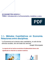 Transparencias Tema I: Introducción A La Econometría