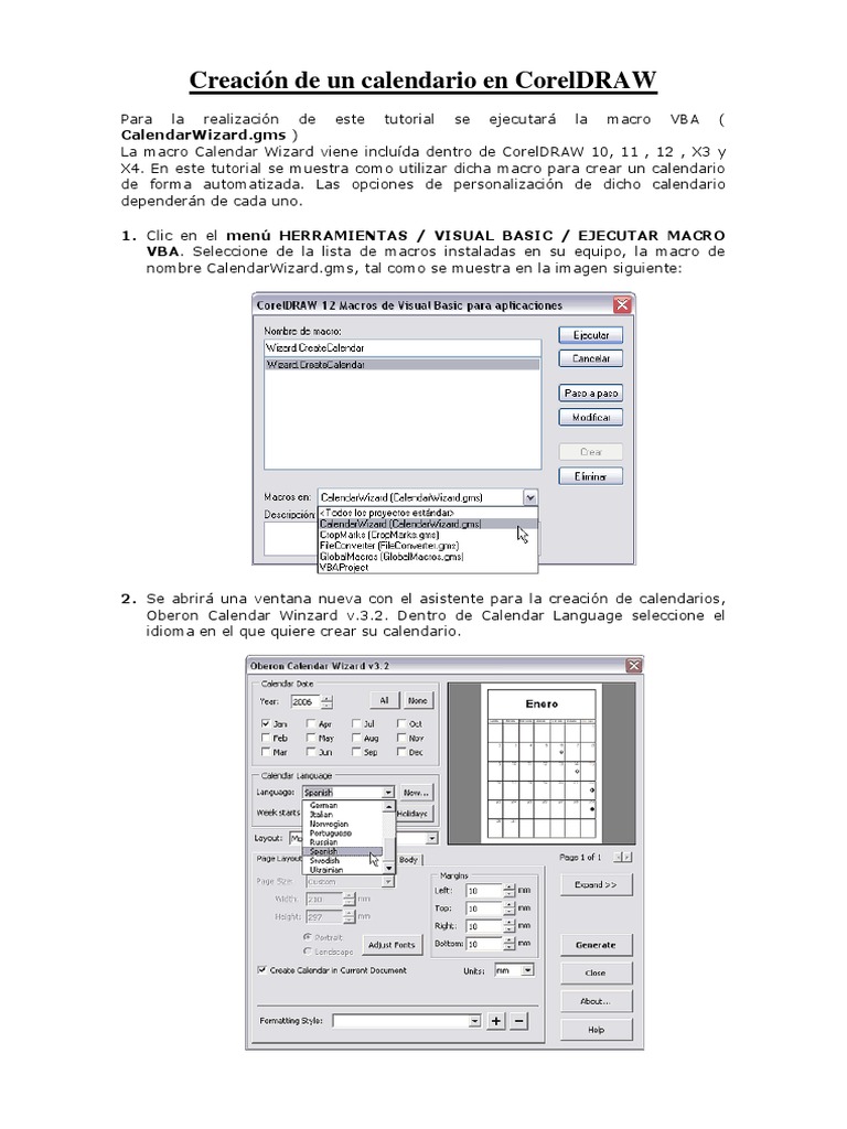 CREATE CALENDAR IN CORELDRAW visual data 6